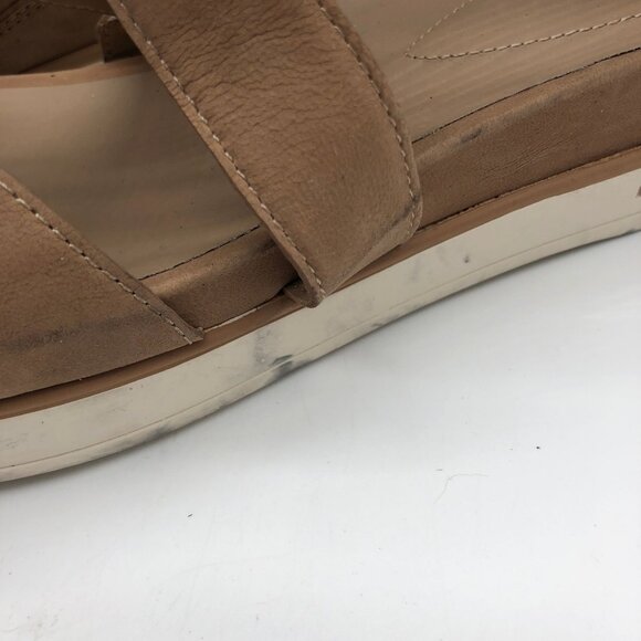 Eileen Fisher Womens Tan Nubuck Platform Sandals With Crisscross Straps Size 10 - Picture 6 of 10